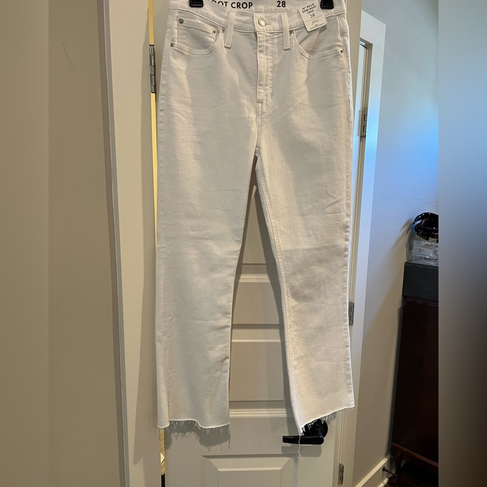 Jcrew White Denim Demi Boot Crop - Picture 8 of 12